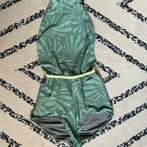 SEEA Green Leaf Print Swimsuit (S)